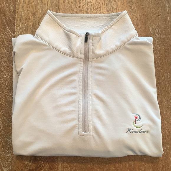 Peter Millar Large Wicking Quarter Zip in White from River Course - Picture 1 of 12